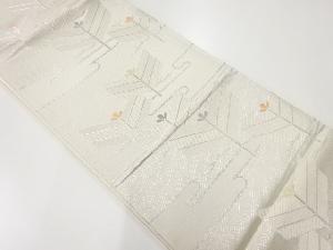 リサイクル　ヱ霞に松模様織出し袋帯